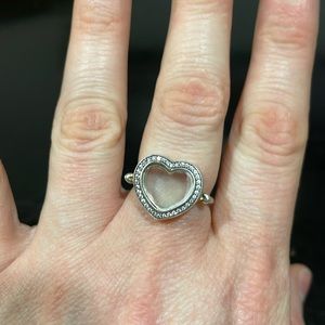 Pandora heart locket ring size 9